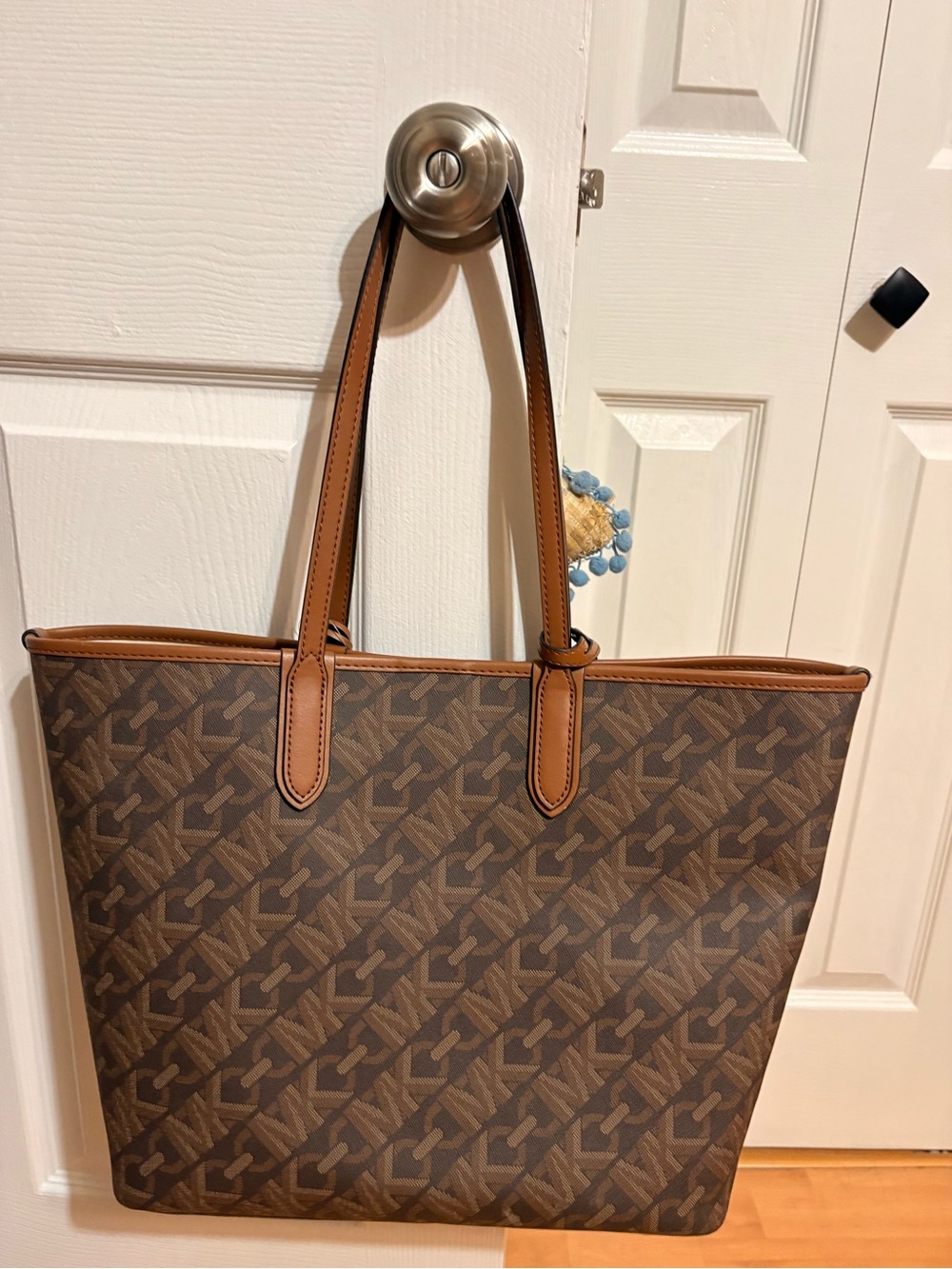 NWT Michael Kors Eliza Large East West Open Tote Bag - Brown/ Luggage - Picture 12 of 16